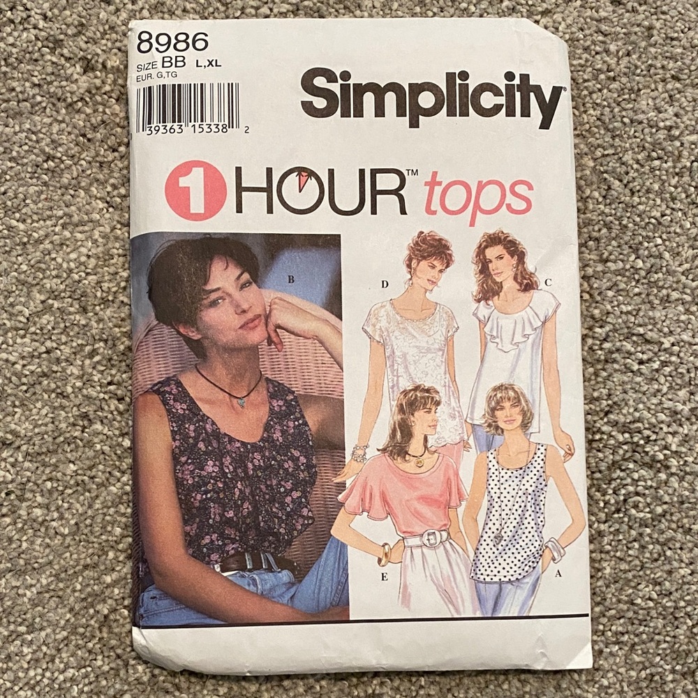 Simplicity 1 Hour Tops Sewing Pattern